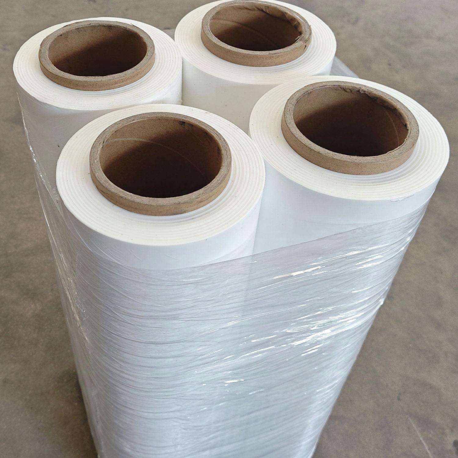 缠绕膜50cm4倍拉伸膜PE包装膜工业打包膜塑料薄膜标注为拉伸米数