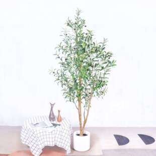 外贸人造假树仿真橄榄树绿植盆栽加密拆装款装饰客厅大型落地摆件