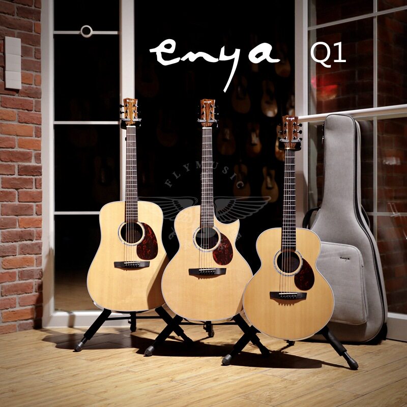 enya/恩雅Q1M云杉单板民谣吉他41寸GA桶型初学进阶男女专用批发