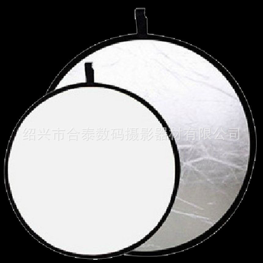 120*180cm室内外2合1圆形银白双面摄影道具背景反光板补光板送包
