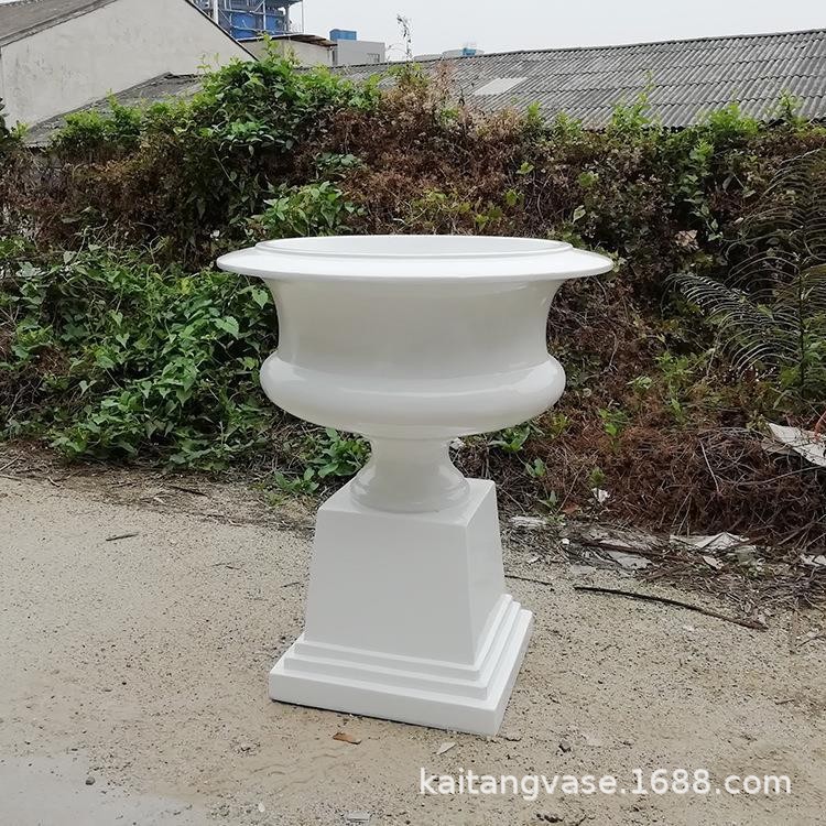 简约玻璃落地花盆酒店售楼部大厅家居样板间商场楼道软装花艺摆设