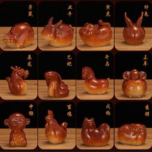 铜十二生肖摆件铜制卡通鼠牛虎兔龙蛇马羊猴鸡狗猪铜制可爱工艺品