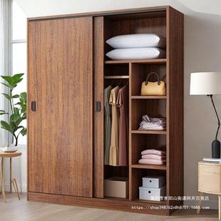 衣柜家用卧室推拉门衣橱出租房用收纳储物柜经济型简约柜子大衣柜