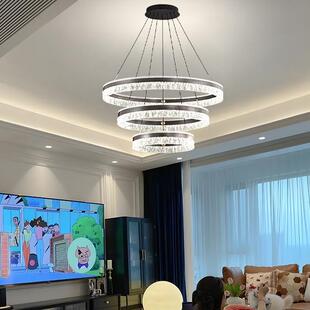 客厅吊灯2025新款别墅大厅主灯超亮现代简约大气中山灯具全屋