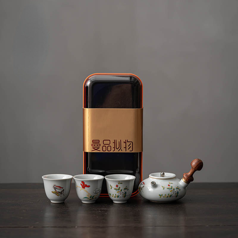 释訫丨便携式旅行茶具套装一壶三杯仿古陶瓷茶具伴手创意礼快客杯