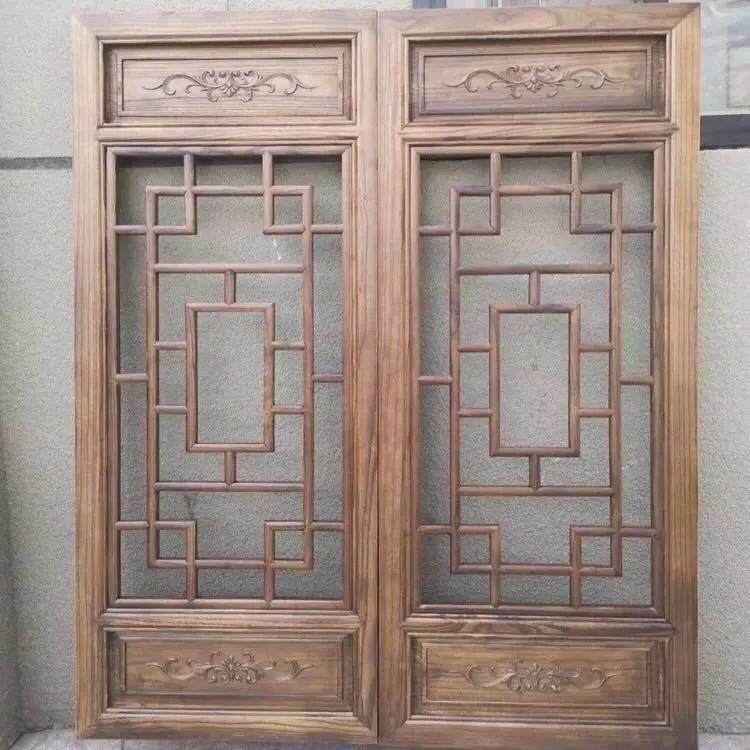厂货实木仿古花格窗东阳木雕镂空榫卯中式花窗