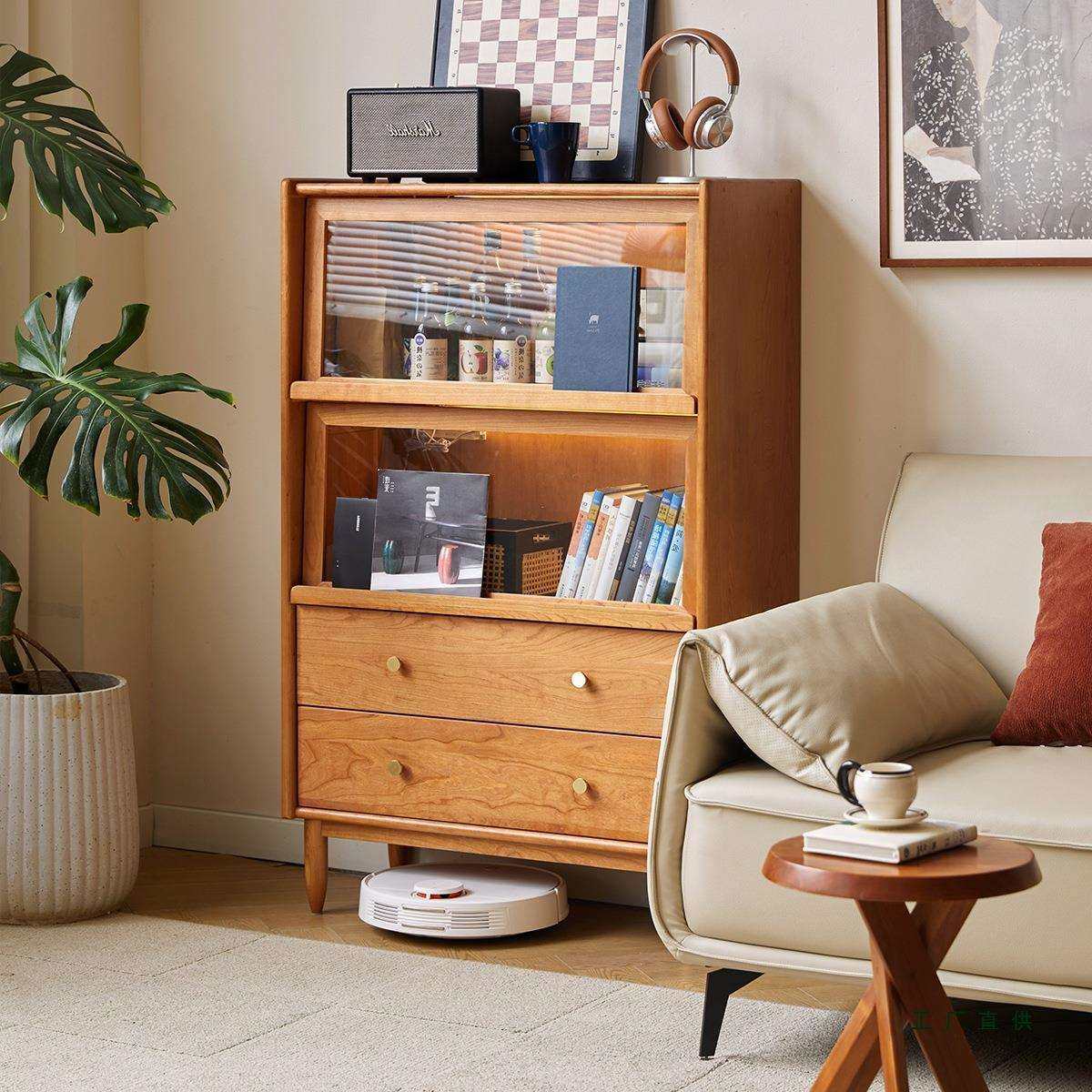 樱桃木餐边柜实木书柜客厅展示柜防尘柜子电视沙发边柜,纺织面料/辅料/配套,纺织机械配件,淘宝优惠券,粉丝福利购,淘宝优惠卷