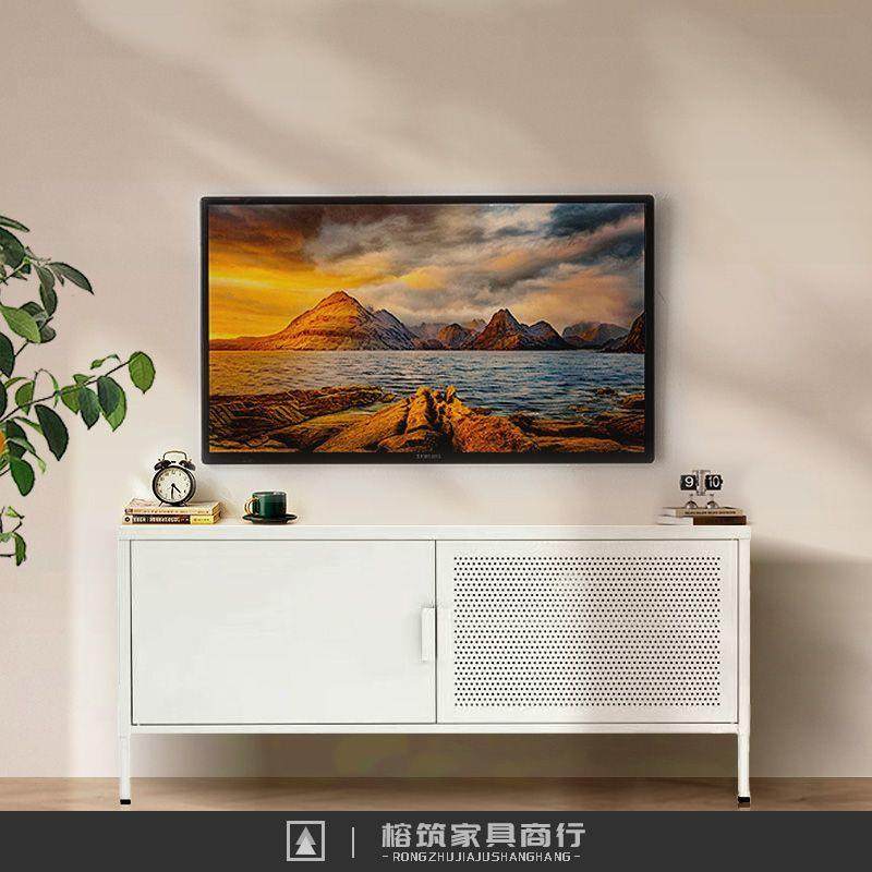 奶油风电视柜家用客厅卧室用小户型用铁艺落地式靠墙收纳柜储物柜,收纳整理,烫衣板及配件,淘宝优惠券,粉丝福利购,淘宝优惠卷