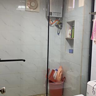 外贸极窄T字型隔断玻璃门推拉移门淋浴房沐浴卫生间一门两用干湿