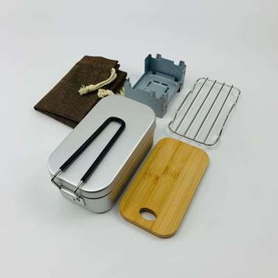 户外餐具套装露营饭盒烧火饭盒野外铝制便当盒便携多功能煮饭神器