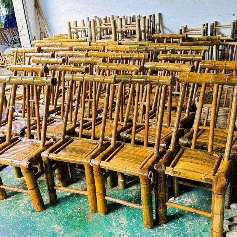 XN老式手工竹椅靠背椅围炉煮配椅纯竹手工椅煮茶火锅烧烤竹椅传统