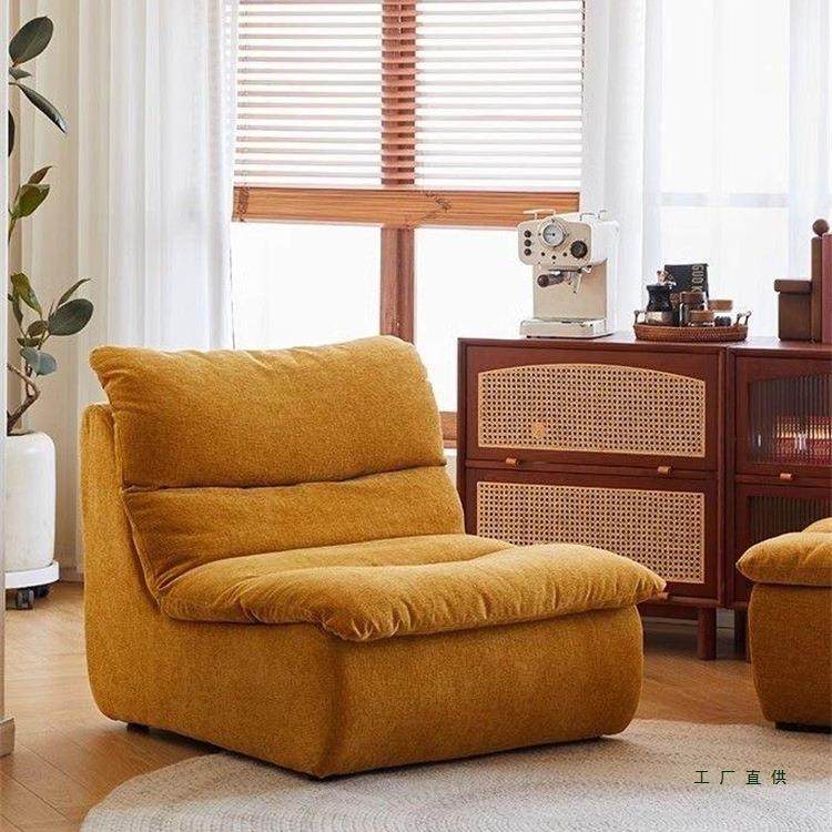 真空压缩奶油风懒人沙发小户型客厅卧室网红休闲椅可拆洗单人沙发