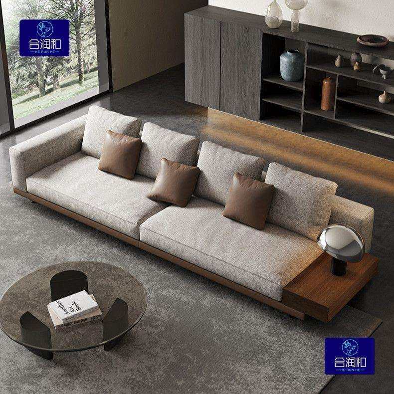 意式极简高级感沙发棉麻布艺客厅现代简约风直排沙发小户型可移动