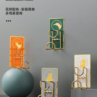 厕所盆免打孔壁挂脸盆收纳架挂轻奢脸盆架粘钩神器卫生间无痕挂钩