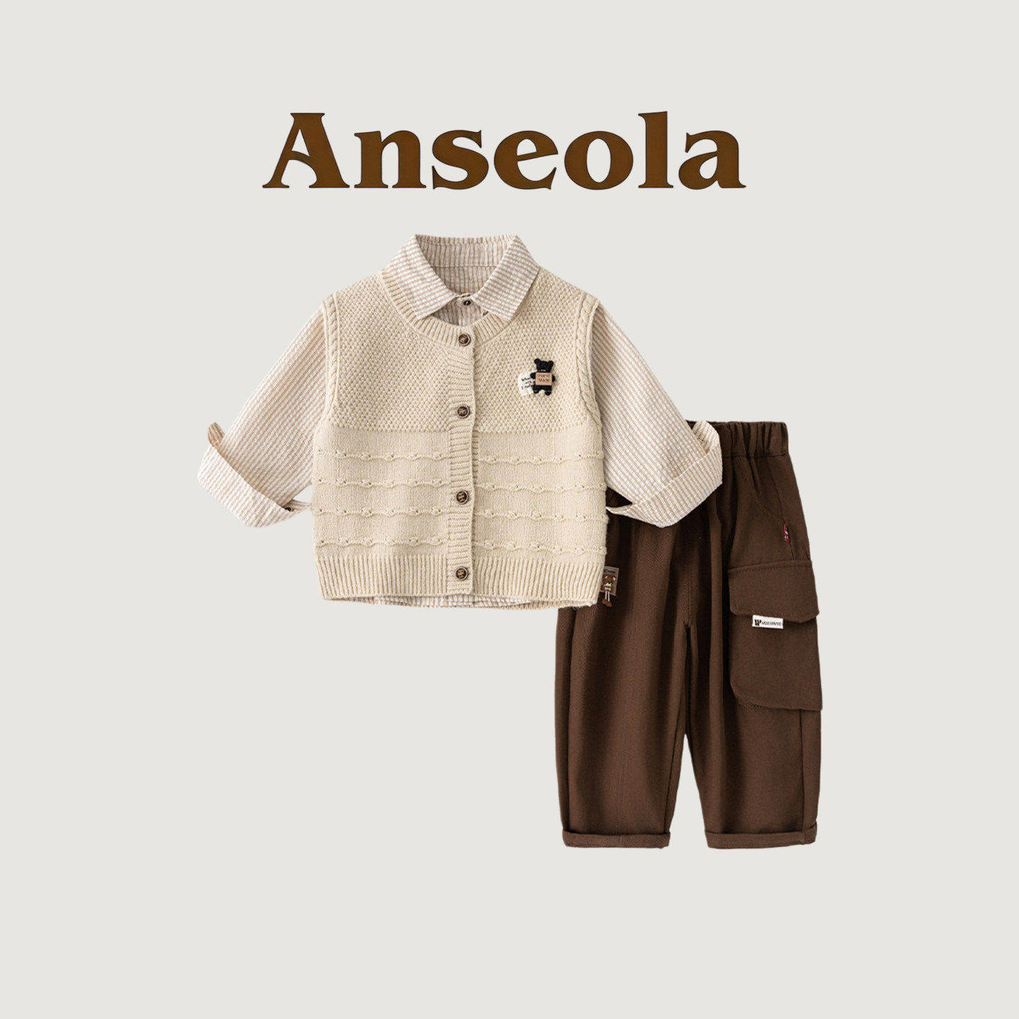 ANSEOLA男童长袖套装新款