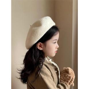 法国Uamtor女童贝雷帽秋冬季洋气画家帽子女孩宝宝蓓蕾帽2025新款