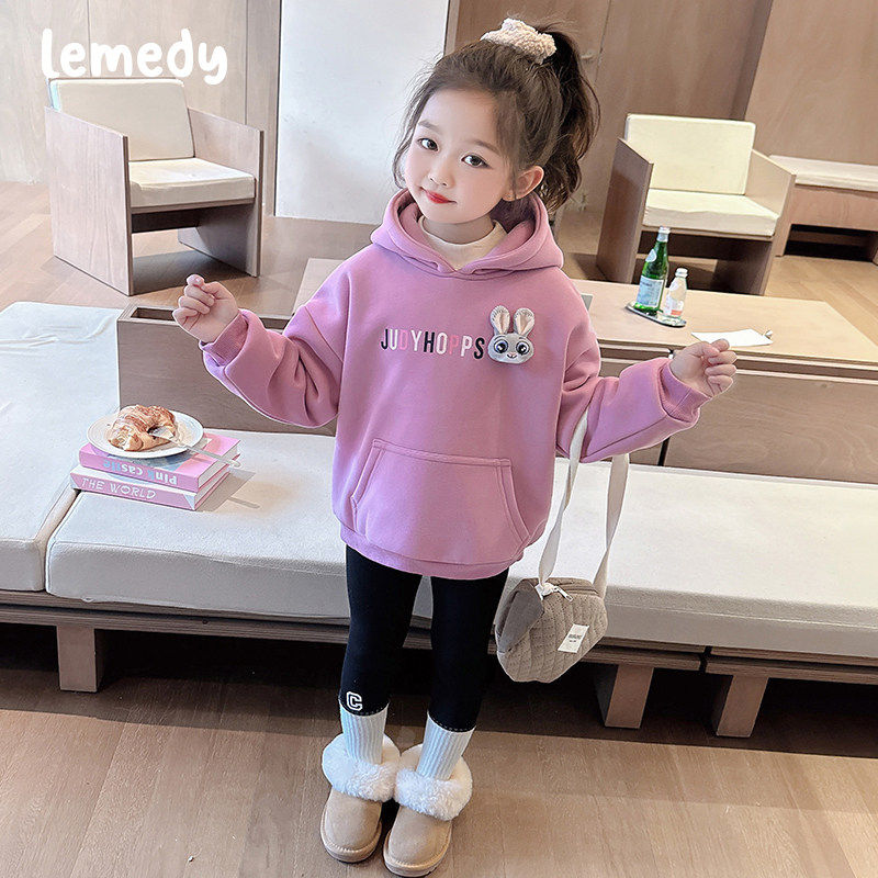 韩国Lemedy女童加绒卫衣秋冬季2025新款儿童冬装女宝宝加厚连帽衫,童装/婴儿装/亲子装,卫衣/绒衫,淘宝优惠券,粉丝福利购,淘宝优惠卷