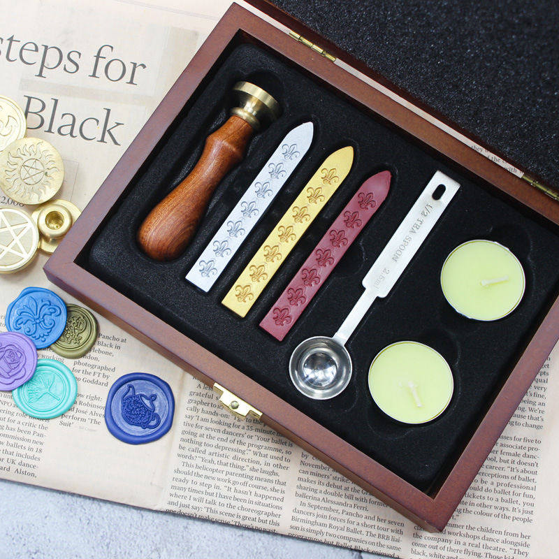 复古火漆印章套装木盒礼盒礼品套装祝福语圣诞节新年铜头字母印章,文具电教/文化用品/商务用品,印台,淘宝优惠券,粉丝福利购,淘宝优惠卷