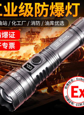 强光防水充电铝合金IP66多功能长续航防爆手电筒
