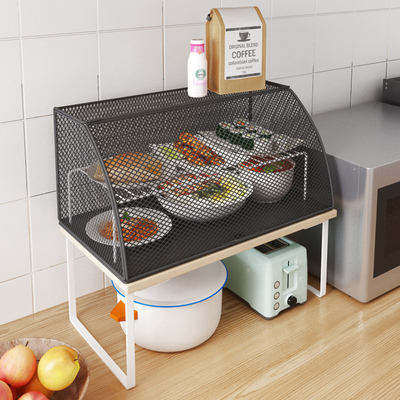 剩饭剩菜多层收纳架神器透气家用厨房碗柜台面小型储物柜子置物架