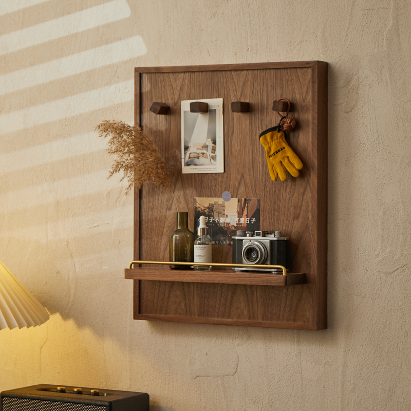 黑胡桃电表遮挡箱弱电闸开关置物架中式多媒体配电箱挂物装饰画框