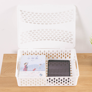 精选桌面财务文件收纳篮收纳筐办公室置物整理篮塑料A4文件筐杂志