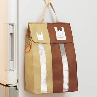 精选简家易居 厨房垃圾袋收纳布袋 挂式网状分装袋抽取式塑料袋整