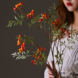 精选马桑果仿真花客厅大件落地假花摆件大束秋实果实发财果浆果装