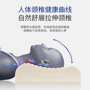 泰国乳胶枕头高枕加厚加高软硬不变形天然橡胶枕芯护颈椎男士单人