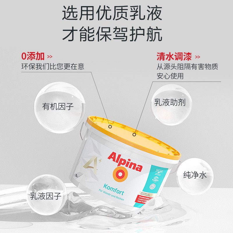 阿尔贝娜皓瑞乳胶漆室内自刷墙修净味环保补墙面内墙白色环保