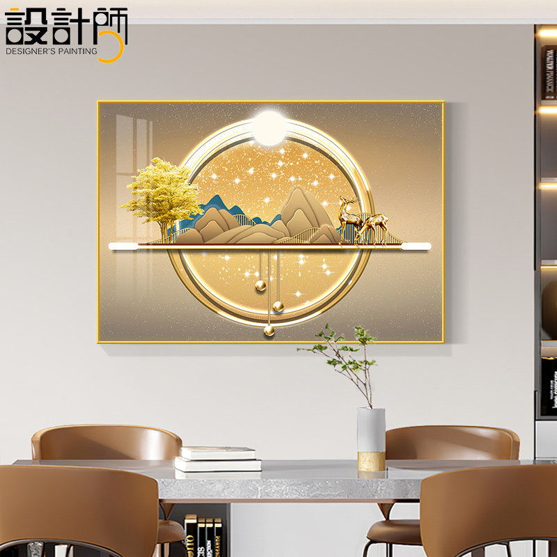 高档餐厅装饰画轻奢高级感客厅大气2022新款挂画饭厅现代简约壁画