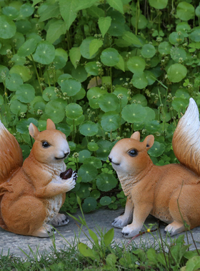 户外花园庭院摆件仿真动物摆件幼儿园卡通小松鼠园艺装饰景观雕塑