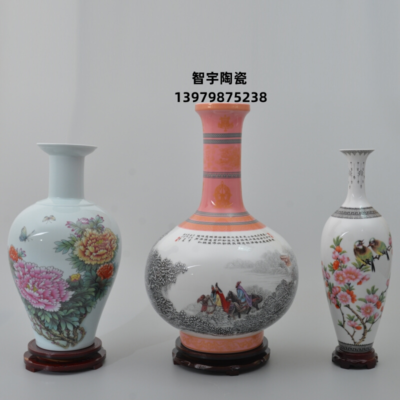 陶瓷花瓶张松茂徐亚凤老师作品誉满天下瓷瓶三绝居家摆件