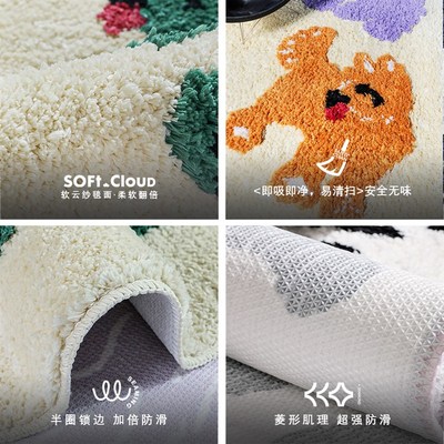 【ceemeeX茂苅恵】艺术家合作款狗狗地毯圆形可爱儿童卧室床边垫