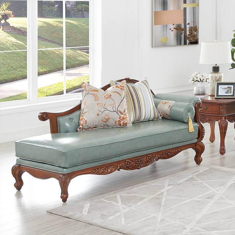 美式贵妃椅实木贵妃躺椅欧式贵妃椅懒人沙发单人贵妃榻卧室阳台椅