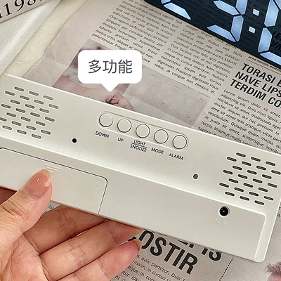 闹钟LED镜面数字时钟ins风桌面学生用电子钟表台式时间显示计时器