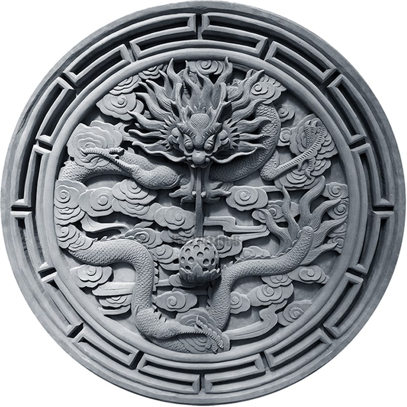 圆形1米仿古砖雕中式文化墙面影壁墙壁照玄关青砖装饰古建浮雕