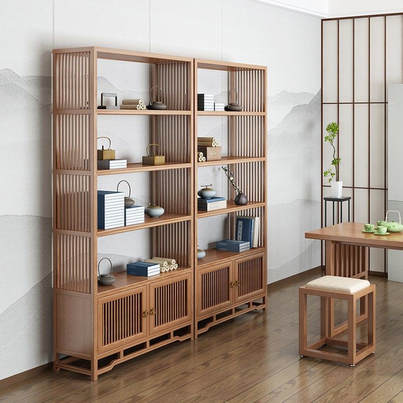 新中式博古架实木多宝阁茶叶茶具古董展示架置物架隔断客厅柜子