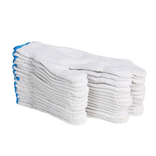 手套劳保棉线手套工作加厚纯棉优质白色纱线手套耐磨防护劳动手套