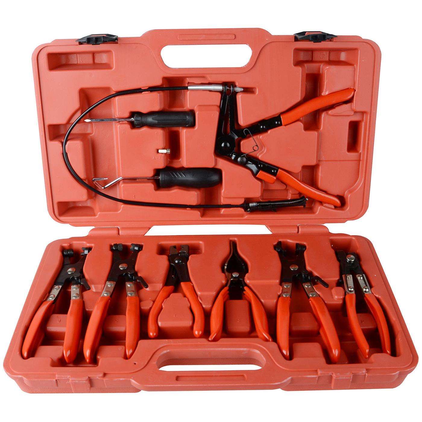 9件管束夹钳组套汽车水管钳卡钳直型喉式管束钳卡扣钳卡箍工具