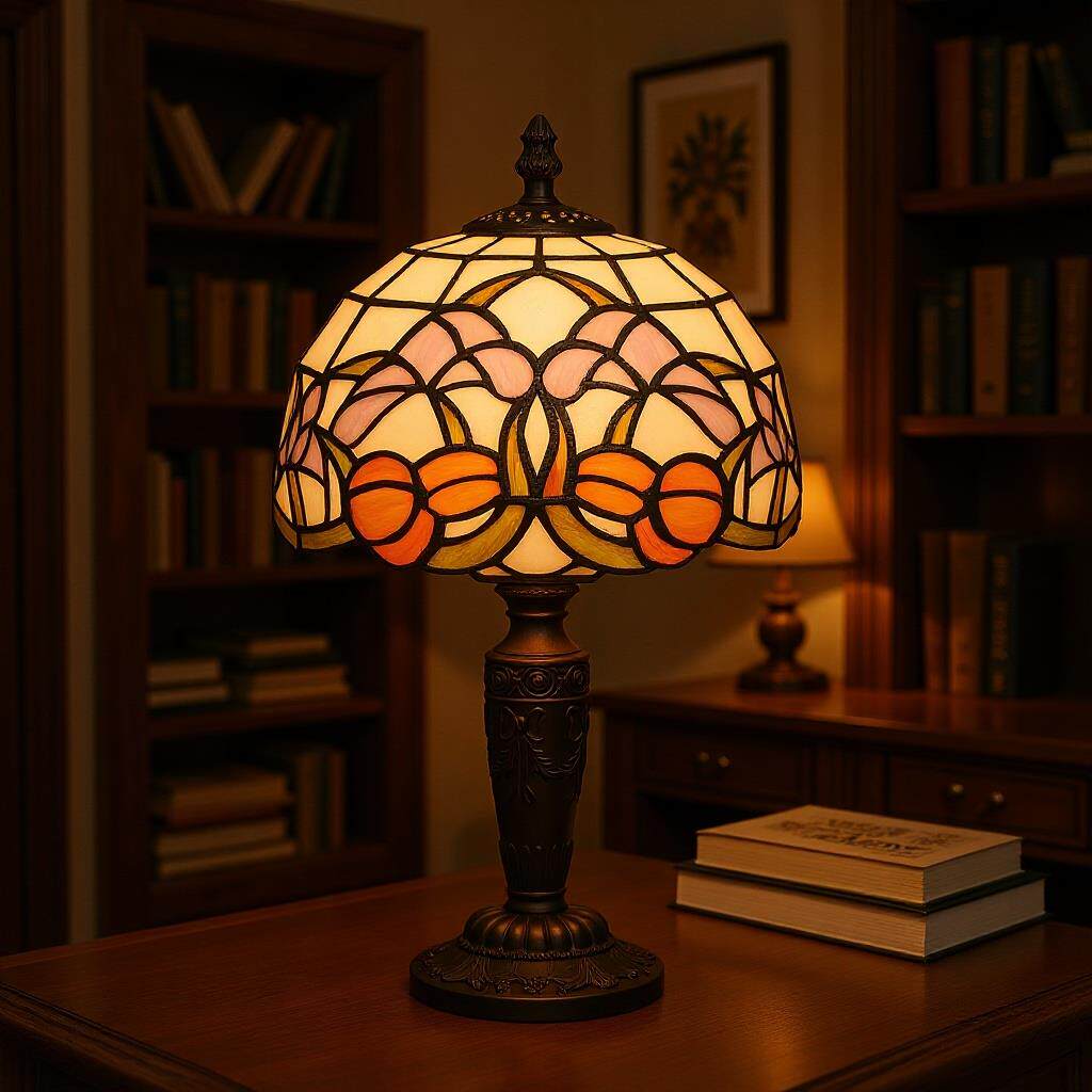 欧濠蒂蒂凡尼灯饰玻璃灯具卧室led台灯护眼地中海创意可爱小夜灯