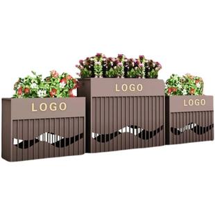 户外不锈钢花箱组合花坛隔断商业街售楼部长方形花钵隔断广场花槽