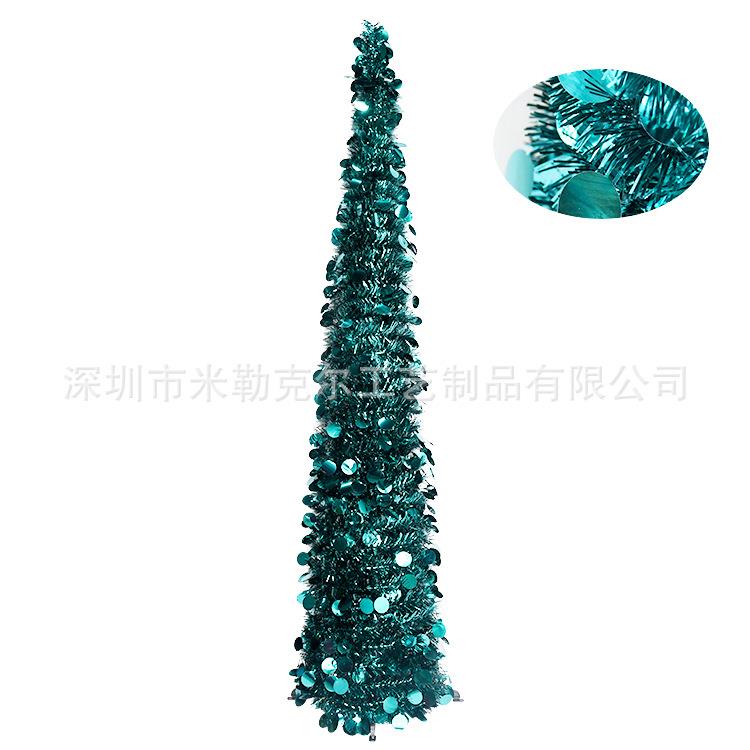 圣诞节装饰品 孔雀绿圆片茜草圣诞树 圣诞用品摆件 厂家跨境