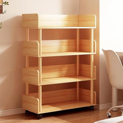 书架落地置物架家用办公简约储物架大容量收纳架一体可移动杂物架