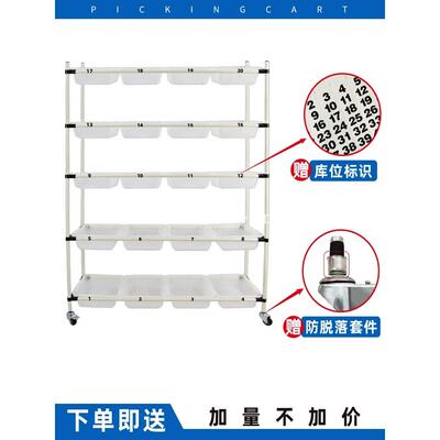 双面电商拣货车仓库分拣车带轮配货车工具车快递拉货仓库分检推车