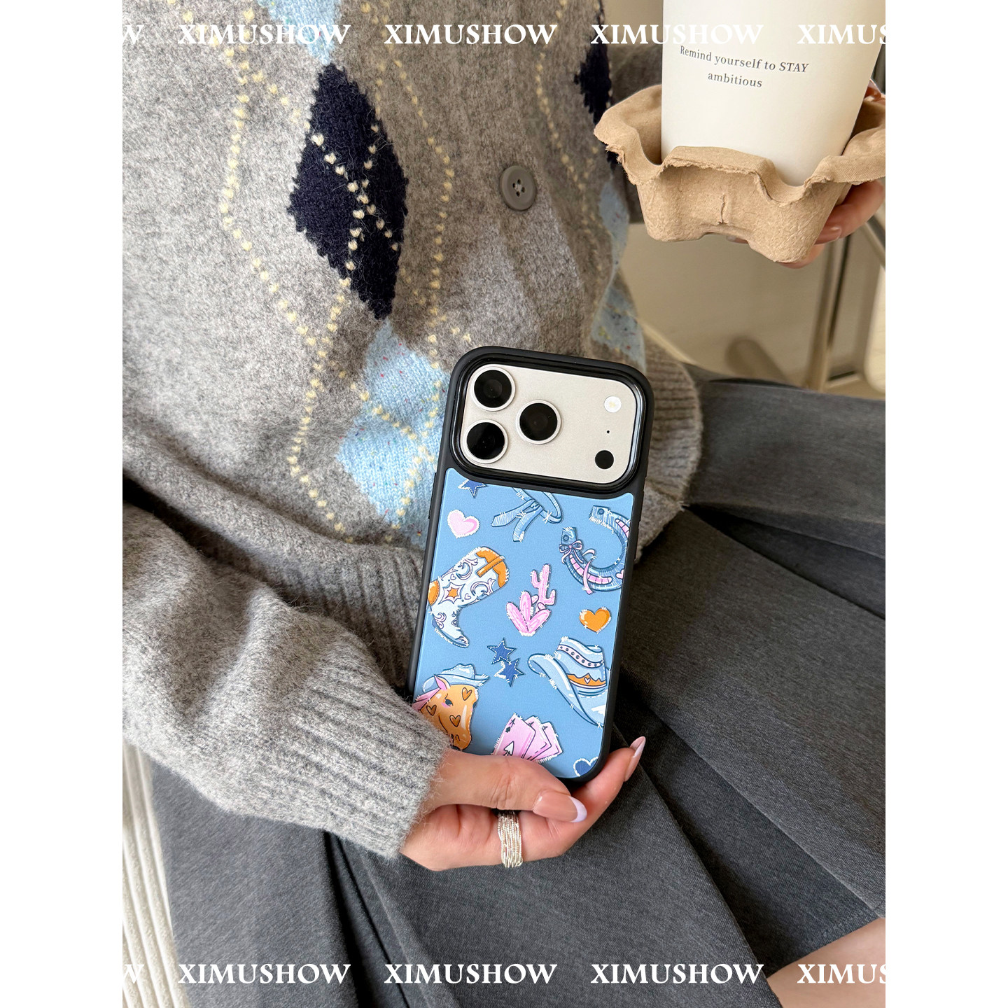 XIMUSHOW希木秀· 西部牛仔浮雕苹果磁吸手机壳iphone17promax原创复古时尚16promax手机壳15promax