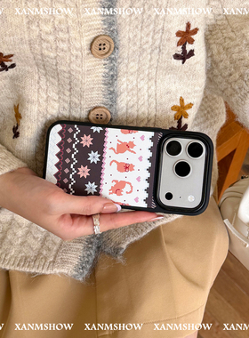 XANMSHOW希木秀·费尔岛苹果浮雕磁吸手机壳iphone17promax原创时尚复古16promax手机壳15promax