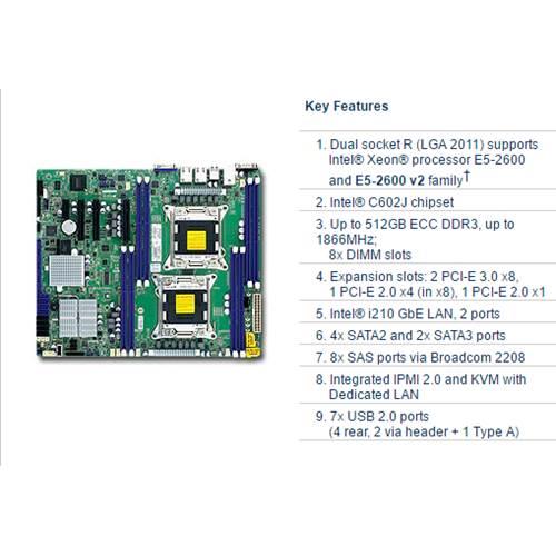 超微 X9DRL-7L C602 2011 DDR3双路服务器主板支持 E5 2600 V2