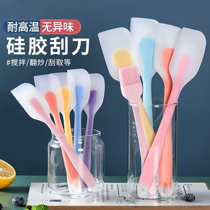 耐高温家用一体式硅胶软刮刀食品级烘焙奶油铲子蛋糕抹刀搅拌工具