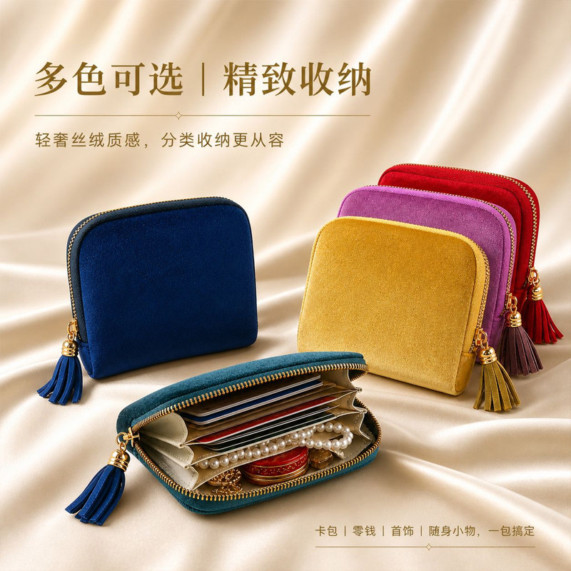 丝绒首饰包便携迷你收纳随身精致